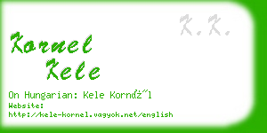 kornel kele business card